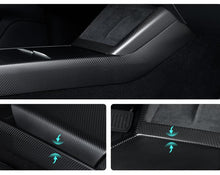 Load image into Gallery viewer, Real Dry Carbon Fiber Center Console Combo Side Panel &amp; Charging Pad Overlay for Model 3 Highland &amp; New Model Y