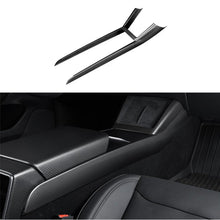 Load image into Gallery viewer, Real Dry Carbon Fiber Center Console Combo Side Panel &amp; Charging Pad Overlay for Model 3 Highland &amp; New Model Y