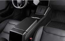 Load image into Gallery viewer, Real Dry Carbon Fiber Center Console Combo Side Panel &amp; Charging Pad Overlay for Model 3 Highland &amp; New Model Y