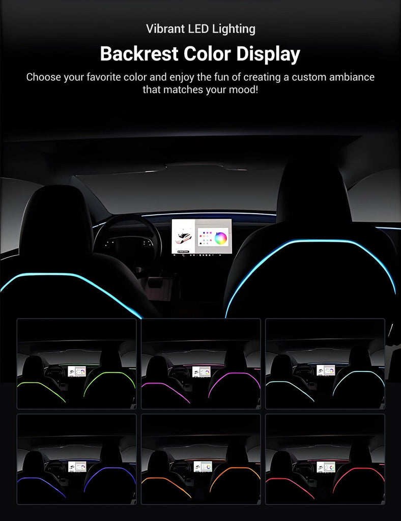 Seat Back Ambient Lighting for Model 3 Highland & Model Y Juniper (2PCS) | TESERY