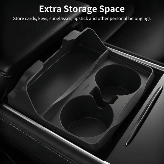Silicone Center Console Cup Holder Insert for Model 3 & Model Y | Anti-Spill