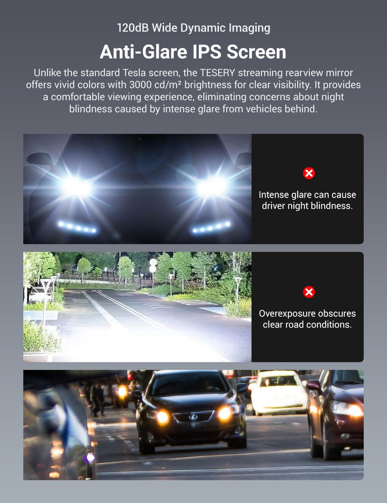 Streaming Rearview Mirror Recorder for Model 3 Highland / Model Y Juniper (HW4.0) | TESERY