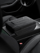 Load image into Gallery viewer, Suede Armrest Cover with Raised Pad &amp; Tissue Box for Model Y Juniper &amp; Model 3 Highland