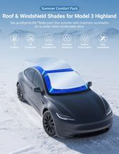 Load image into Gallery viewer, Summer Comfort Pack: Roof &amp; Windshield Shades for Model 3 Highland
