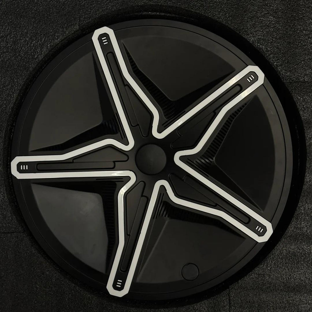 Starfish Style ABS Hubcaps for Model 3/Y | 18"/19" | 4-Piece Set | 2 Colors | Full Edge Coverage | Snap-On Install