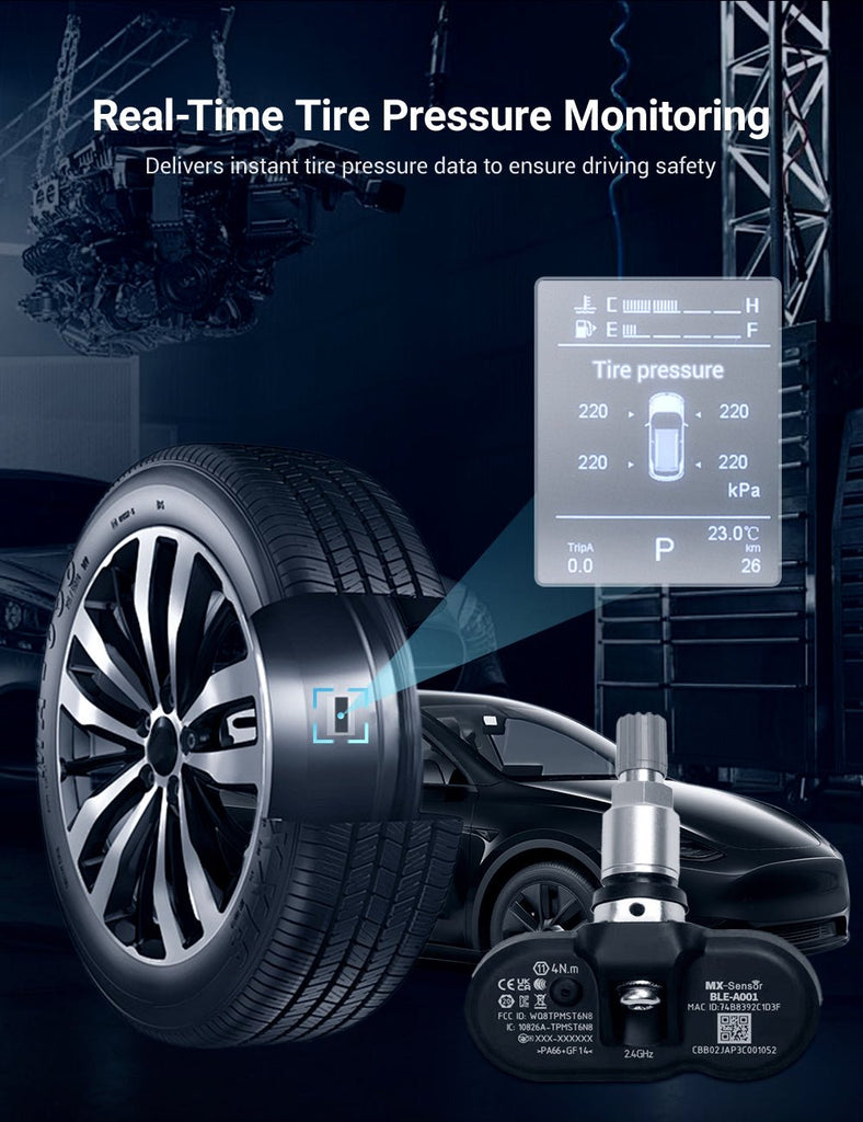 TESERY BLE Bluetooth Tire Pressure Monitoring Sensor(TPMS) for Model 3/Y/S/X