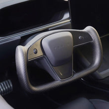 Load image into Gallery viewer, TESERY Touch Horn Carbon Fiber Yoke Plaid Steering Wheel Upgrade for Tesla Model S / X 2021-2023