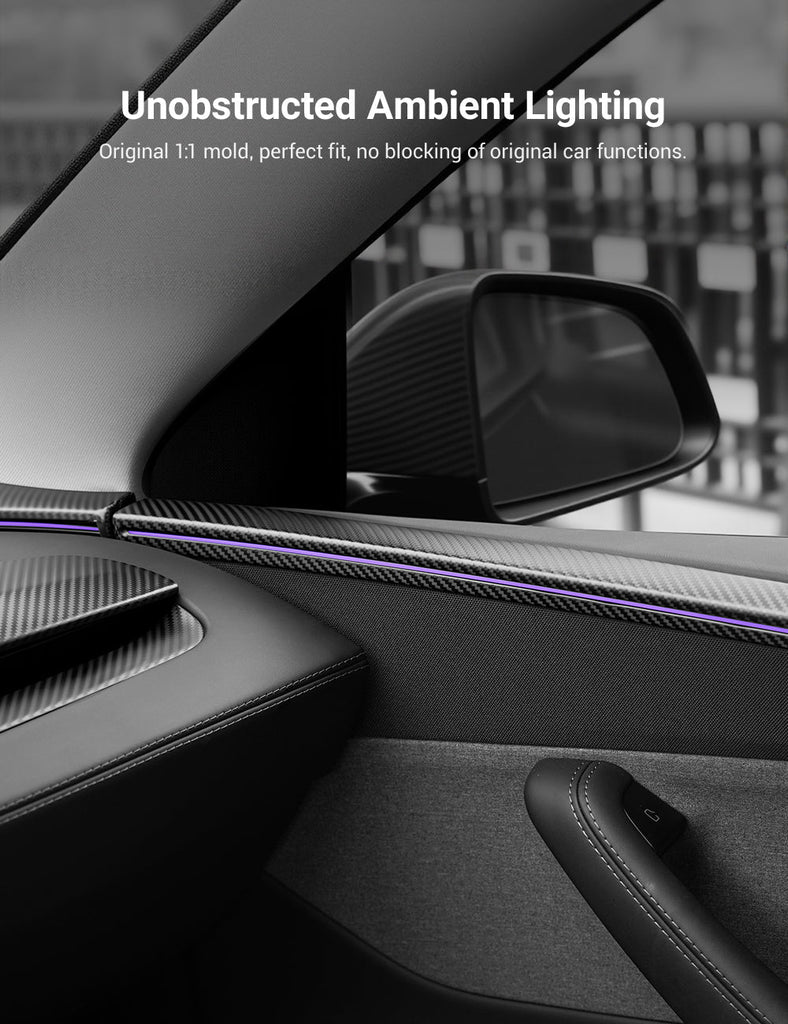 TESERY Dry Carbon Fiber Door Trim Cover for Tesla Model Y Juniper