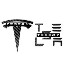 Load image into Gallery viewer, TESERY Logo Cover Front Badge Rear Letters Emblem for Tesla Model 3 / Y - Real Carbon Fiber Exterior