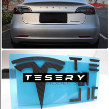 Load image into Gallery viewer, TESERY Logo Cover Front Badge Rear Letters Emblem for Tesla Model 3 / Y - Real Carbon Fiber Exterior