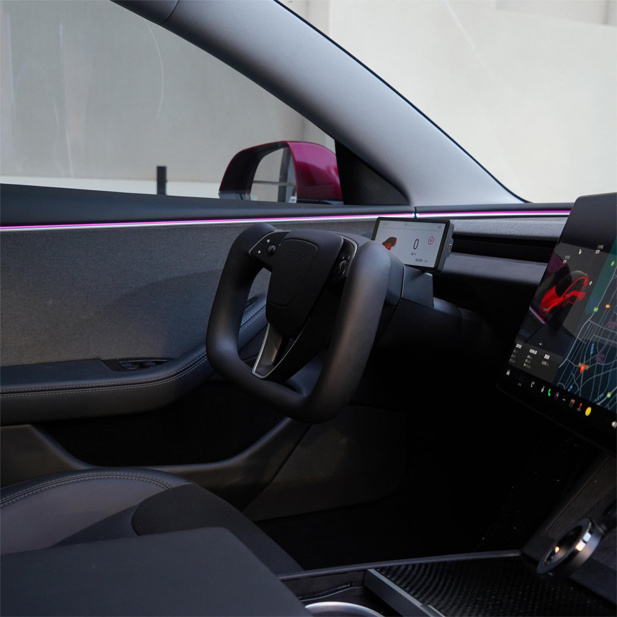 TESERY Model 3 Highland / Model Y Juniper Yoke Plaid Steering Wheel