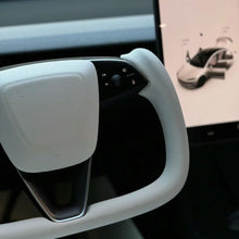 Load image into Gallery viewer, TESERY Model 3 Highland &amp; Model Y Juniper Yoke Plaid Steering Wheel 【White Leather】