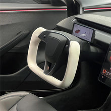 Load image into Gallery viewer, TESERY Model 3 Highland &amp; Model Y Juniper Yoke Plaid Steering Wheel 【White Leather】