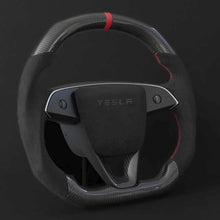 Load image into Gallery viewer, TESERY Alcantara Carbon Fiber Steering Wheel for Model 3 Highland / Model Y Juniper