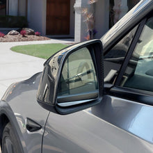 Load image into Gallery viewer, Carbon Fiber Mirror Covers for Model 3 / Y | Juniper Style | 3 Finishes | 3M Adhesive