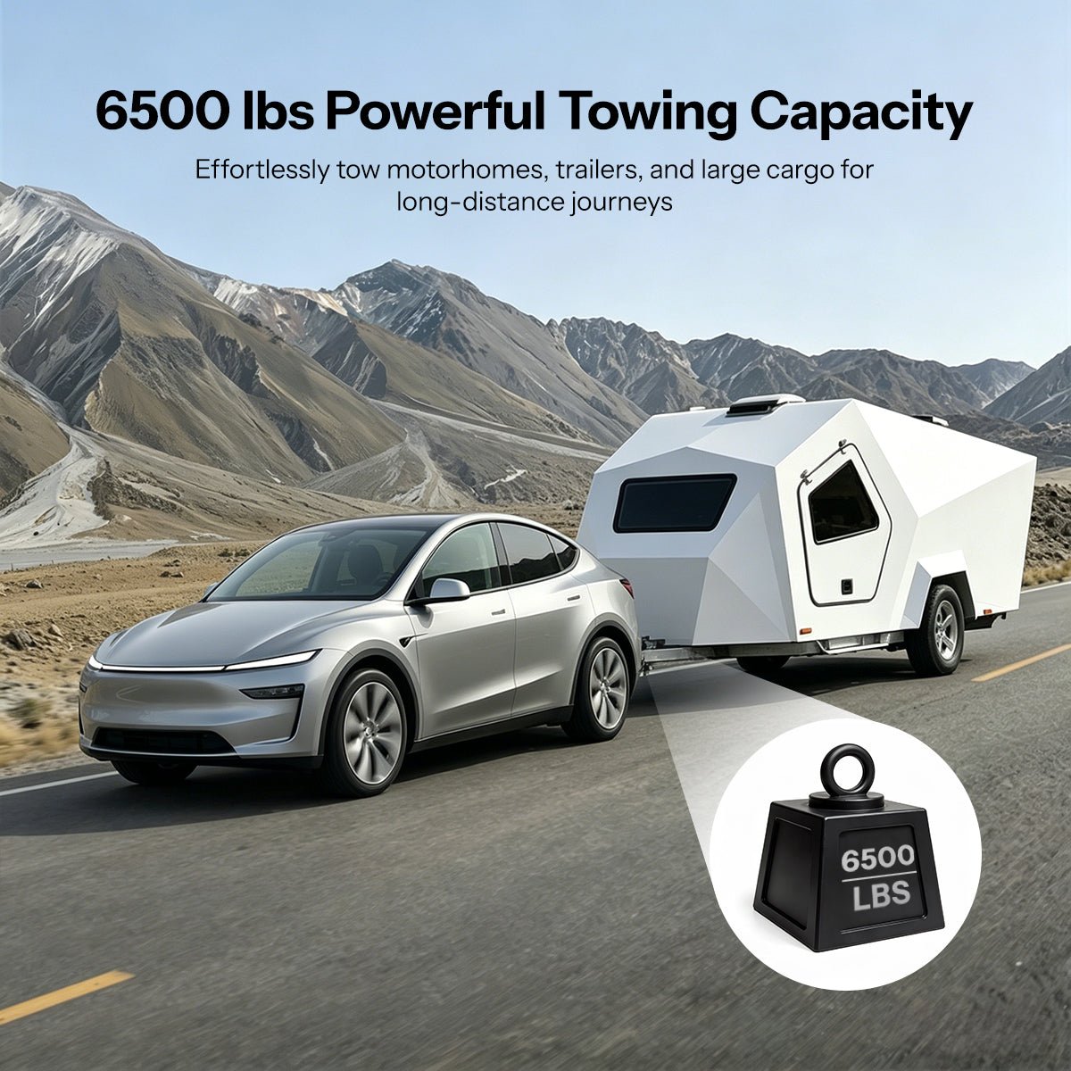 TESERY Trailer Tow Hitch for Model Y | 6500 lbs Capacity | No-Drill Install