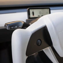 Load image into Gallery viewer, TESERY Yoke Plaid Steering Wheel for Tesla Model 3 / Y【White Leather】