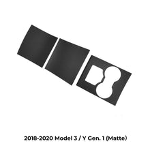 Load image into Gallery viewer, Tesla Model 3 / Y Center Console Wrap Cover  (Gen. 1 &amp; 2 &amp; 3) - Carbon Fiber Interior Mods
