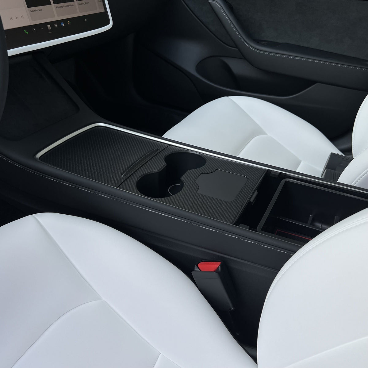 Carbon Fiber Center Console Wrap Cover for Model 3 / Y