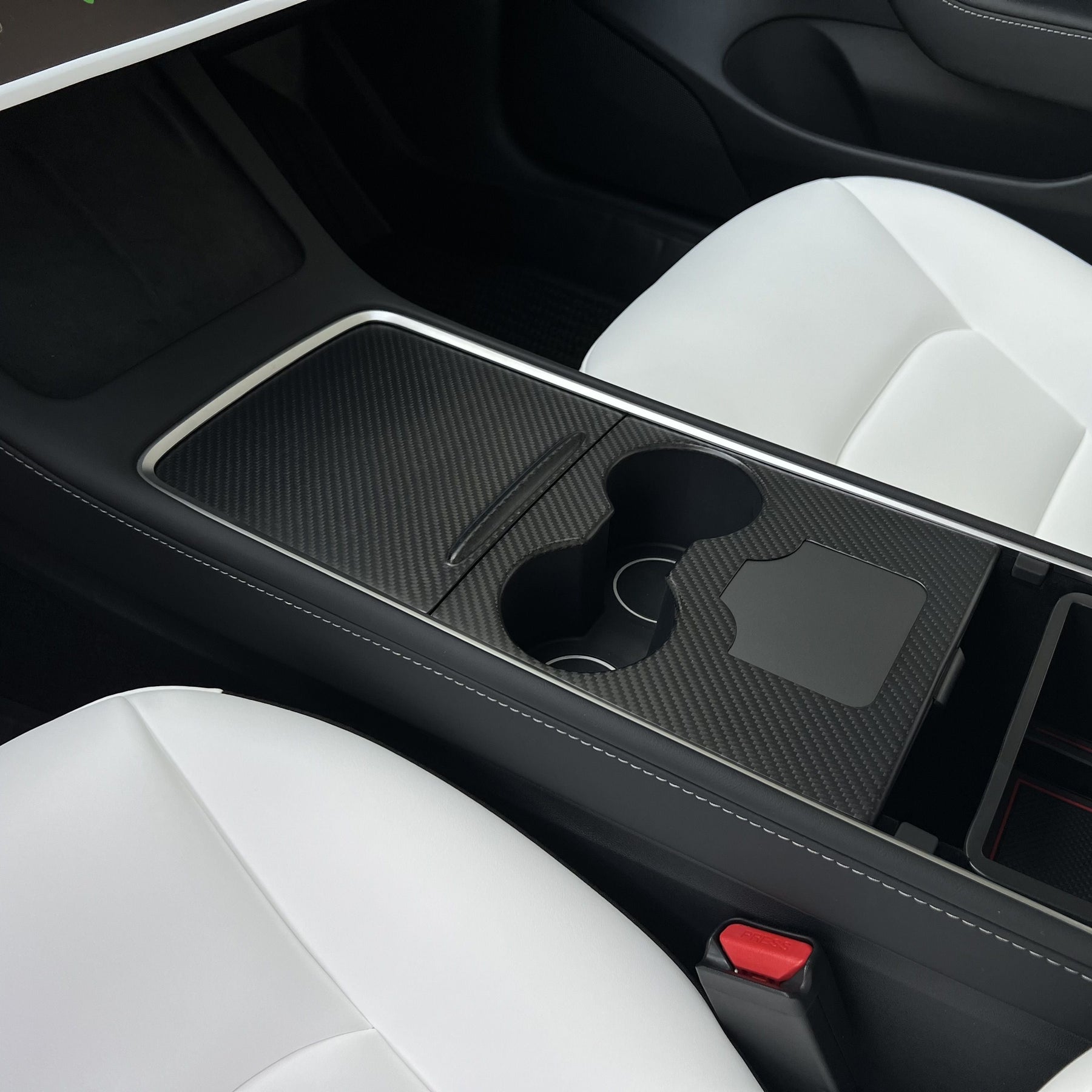 Carbon Fiber Center Console Wrap Cover for Model 3 / Y