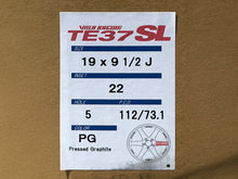 Load image into Gallery viewer, Volk Racing TE37SL 19x9.5 +22 / 19x10.5 +35 5x112 Pressed Graphite - A90 Supra / BMW G2x (Set of 4)
