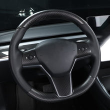Load image into Gallery viewer, Upper / Lower Cover Steering Wheel Accessories for Tesla Model 3 / Y  -  Carbon Fiber Interior Mods