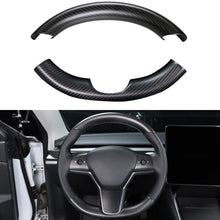 Load image into Gallery viewer, Upper / Lower Cover Steering Wheel Accessories for Tesla Model 3 / Y  -  Carbon Fiber Interior Mods