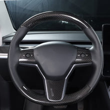 Load image into Gallery viewer, Upper / Lower Cover Steering Wheel Accessories for Tesla Model 3 / Y  -  Carbon Fiber Interior Mods