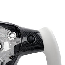 Load image into Gallery viewer, White Leather Yoke Steering Wheel for Tesla Model 3 / Y【Style 7】