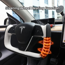 Load image into Gallery viewer, Yoke Style Steering Wheel for Model 3 / Y【Black &amp; White Leather】